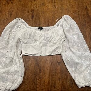 White Eyelet Crop Top